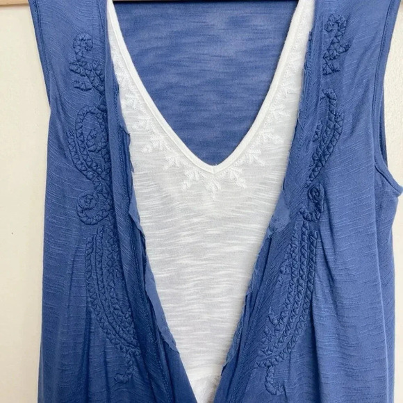 Desigual Womens Small Waterfall Navy Sleeveless Flowy Draped Top Navy - Picture 6 of 11